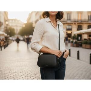 MAC&LOU The Ethical Camera Bag in Vegan Leather Convertible Crossbody Shoulder